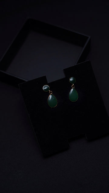 Senflora Water Drop Earring Green